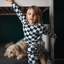 Antebies Organik Lacivert No Bad Days Desenli Beli Lastikli Uzun Kollu Erkek Çocuk Pijama Takımı