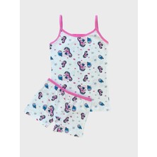 Kız Çocuk Pamuklu Deniz Atı Desenli Beyaz Atlet Boxer Takımı