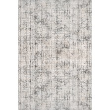Bespoky 80x300 cm Gri Açık Bej Soyut Modern Çizgisel Yıkanabilir Halı | Mutfak Yolluk Halısı | Hav Vermez, Leke Tutmaz, Kaymaz | LXS_DEKOR-1057GRİ