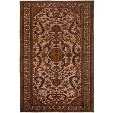 Bespoky 170x254 cm Bej Geleneksel Medalyonlu Halı | Salon Yatak Odası Halısı | UNİQUE-2437