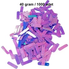 Marsilyan Mor 15 x 5 mm Dantel Oya Yazma Halhal Abiye Lazer Kesim Pul 1000 Adet / 40 Gram