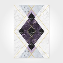 Madeline Geometrik Beyaz Pamuk Dikdörtgen Modern Desenli Pamuk Makinada Yıkanabilir Hav Toz Vermez Leke Tutmayan Kaymaz Taban Dijital Makine Baskı Salon Yolluk Mutfak Halı