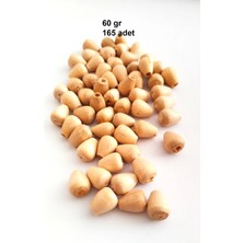 60 gr (165 Adet) Ahşap Boncuk 12 mm Boy x 10 mm En Doğal Ahşap Makrome El Işi Çanta