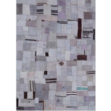 Bespoky 170x237 cm Gri Yamalı Bohem Geometrik Halı | Salon Yatak Odası Halısı | UNİQUE-33011