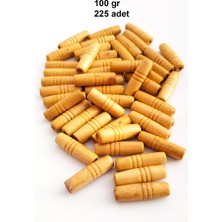 100 gr (225 Adet) Ahşap Boncuk 25 mm Boy x 10 mm En Doğal Ahşap Makrome El Işi Çanta