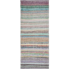 Teselya Bej Çizgili Yün Modern Desenli Yün Hav Toz Vermez Leke Tutmayan Salon Yolluk Mutfak El Dokuma Halı