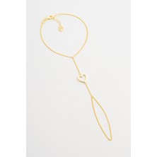 Büyülü Kalp 18 Ayar Sarı Altın Kaplama 22 cm Gümüş Şahmeran