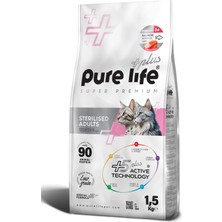 Purelife Plus Somonlu Kısırlaştırılmış Kedi Maması 1.5kg