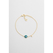 Minimal 18 Ayar Sarı Altın Kaplama 18 cm Gümüş Bileklik