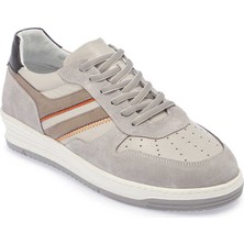 Tergan  Gri Hakiki Deri Erkek Sneaker - E24I1AY56691-Q9I