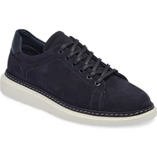 Tergan  Lacivert Hakiki Nubuk Deri Erkek Sneaker - E24I1AY56806-C39