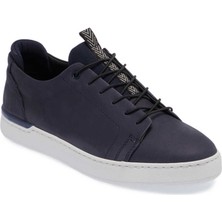 Tergan  Lacivert Hakiki Nubuk Deri Erkek Sneaker - E24I1AY56823-C39