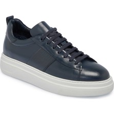Tergan  Lacivert Hakiki Deri Erkek Sneaker - E24S1AY57066-C72