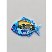 Avşa Temalı Kabartma Polyester Magnet. 10CM x 7cm.