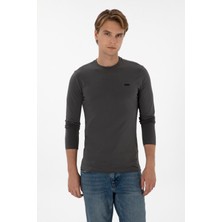 U.S. Polo Assn. Erkek Slim Fit Bisiklet Yaka Grı Süprem Basic Sweatshirt 50313744-VR024
