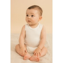 Boumini Pamuklu Bebek ÇıtÇıtlı Body Beyaz Zarf Yaka 0-36 ay