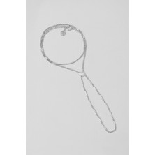 Luce 18 Ayar Beyaz Altın Kaplama 37 cm Gümüş Şahmeran