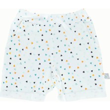 Boumini Bebek Çocuk Şort Renkli Üçgenler %100 Pamuklu Rahat Kalıp Kız Çocuk Erkek Çocuk