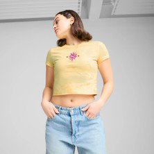 Puma Kadın Sarı Puma Wardrobe Ess Baby Tee Sarı Kadın Crop