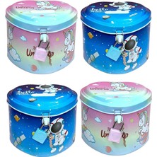 Metal Kilitli Kumbara Para Kutusu Dayanıklı Güvenli Tasarruf Kutusu Renkli Hediye Kumbara Çocuk ve Yetişkin Için Para Biriktirme Kasası