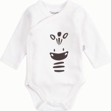 Boumini Pamuklu Bebek Kruvaze Uzun Kollu Body Ekru Zürafa