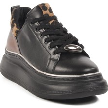 Siyah Leopar Kadın Sneaker T-300 Z