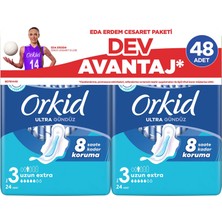 Orkid Ultra Gece&Gündüz 48'li Cesaret Paketi Dev Avantaj Hijyenik Ped (Boy 3)