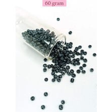 Marsilyan Dökme Cam Kum Boncuk Büyük Boy (6/0) 4 mm - 60 Gram - Siyah - BNC120