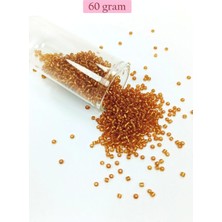 Marsilyan Dökme Cam Kum Boncuk (11/0) 2 mm - 60 Gram -  Koyu Bal Rengi - BNC070
