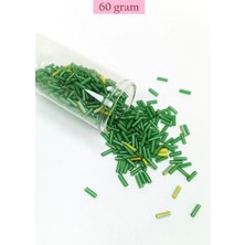 Marsilyan Uzun Boru Kesme Boncuk Çap 2mm Uzunluk 10 mm - 60 Gram - Yeşil - BNC295