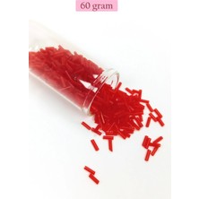 Marsilyan Uzun Boru Kesme Boncuk Çap 2mm Uzunluk 10 mm - 60 Gram - Kırmızı - BNC284