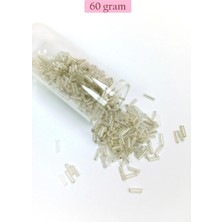 Marsilyan Uzun Boru Kesme Boncuk Çap 2mm Uzunluk 10 mm - 60 Gram - Gümüş - BNC271