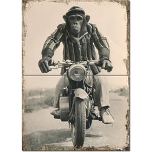 Motosikletli Maymun Model Mdf Tablo 70CMX 100CM