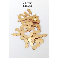 Oya Abiye Bileklik Kolye Pleksi Metalik Plastik Pul Altın Renk 24 Gram 120 Adet - BNC540