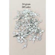Oya Abiye Bileklik Kolye Pleksi Metalik Plastik Pul Gümüş Renk 24 Gram 285 Adet - BNC565