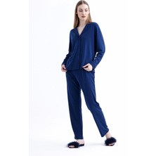 Espuar 775 Kadın Çizgili Penye Pijama Takımı
