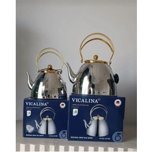 Vıcalına Çaydanlık Set 3 1 Model Alman Markası Üst 3.0 L Alt 1.5 L Paslanmaz Çelik Çaydanlık &ocak Üstü Isıtıcı