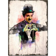 Charlie Chaplin Kalp Model Mdf Tablo 70CMX 100CM
