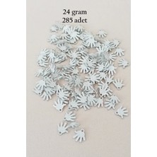 Oya Abiye Bileklik Kolye Pleksi Metalik Plastik Pul Gümüş Renk 24 Gram 285 Adet - BNC579