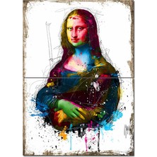 Renkli Mona Lisa Desenli Mdf Tablo 70CMX 100CM