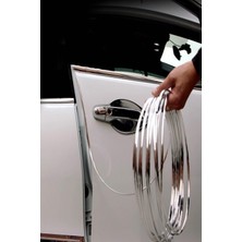 Kendinden Yapışkanlı 5mt Dekoratif Panjur Şeridi ve Kapı Koruyucu Nikelaj Çıta