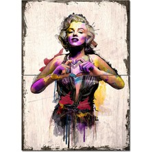 Marilyn Monroe  Kalp    Mdf Tablo 70CMX 100CM