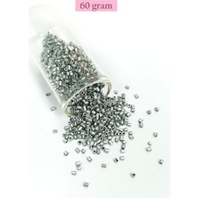 Marsilyan Kesme Cam Boncuk 2mm - 60 Gram - Mat Gümüş - BNC381