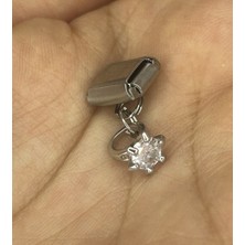 Badelis Çelik Silver Renk Tek Taş Model Charm