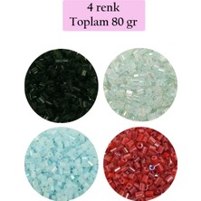 Kesme Cam Boncuk 2mm - 4 Renk - Toplam 80 Gram - BNC439