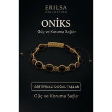 Sertifikalı Doğal Oniks Taşı Bileklik – Güç ve Koruma Sağlayan El Yapımı Enerji Takısı