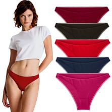 Yohannes Club Kadın Pamuklu Basic Bikini Slip, 5'li Paket,hassas ten uyumlu