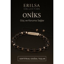 Sertifikalı Doğal Oniks Taşı Bileklik – Güç ve Koruma Sağlayan Enerji Taşı Takı