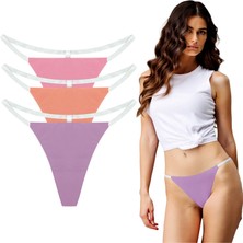 Yohannes Club Kadın Pamuklu, String T-Thong Külot, 3'lü Paket,