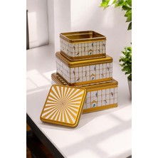 Evle Birdcage Kare Saklama Kabı 3 Parça